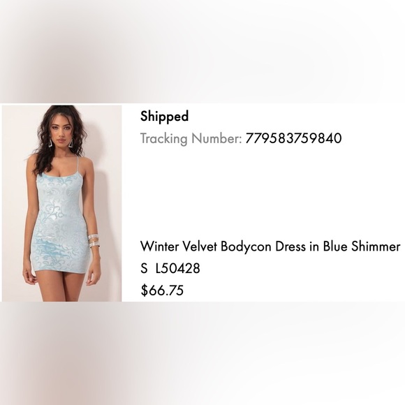 Blue Shimmer Dress, Lucy in the Sky - Picture 4 of 4